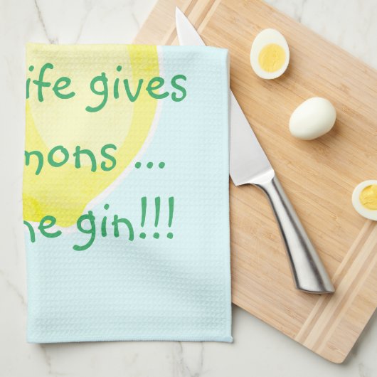 Wenn das Leben dir Lemons gibt ... Teetuch Geschirrtuch (Viertel Falte)