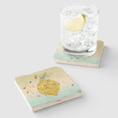 Wenn das Leben dir Lemons Ombre gibt Steinuntersetzer (Seitenansicht)