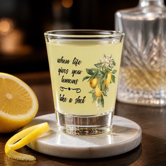 Wenn das Leben dir Lemons-Shotglas gibt Schnapsglas