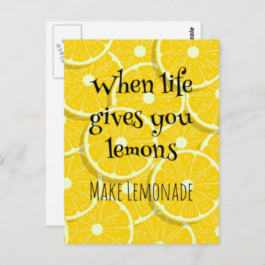 Wenn das Leben dir Lemons Sonnengelbe Zitrone gibt Postkarte (Vorne/Hinten)