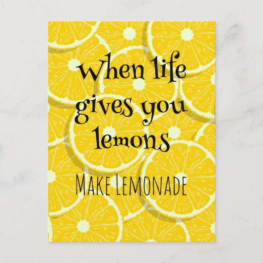 Wenn das Leben dir Lemons Sonnengelbe Zitrone gibt Postkarte (Vorderseite)