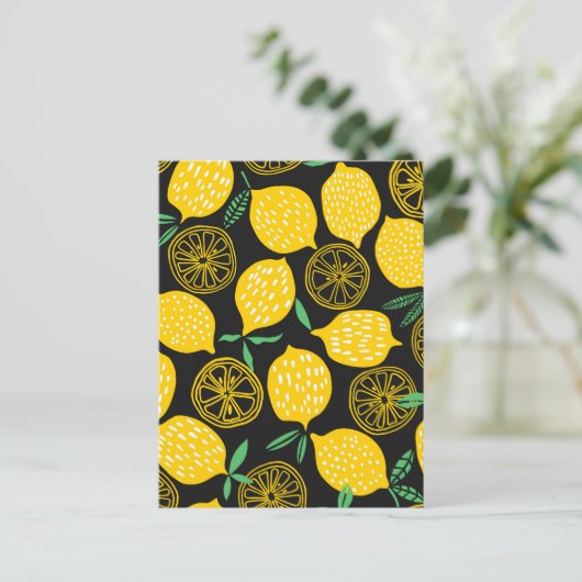 Wenn das Leben dir Lemons Sonnengelbe Zitrone gibt Postkarte (Stehend Vorderseite)