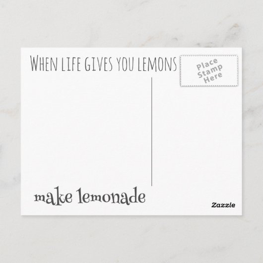 Wenn das Leben dir Lemons Sonnengelbe Zitrone gibt Postkarte (Rückseite)