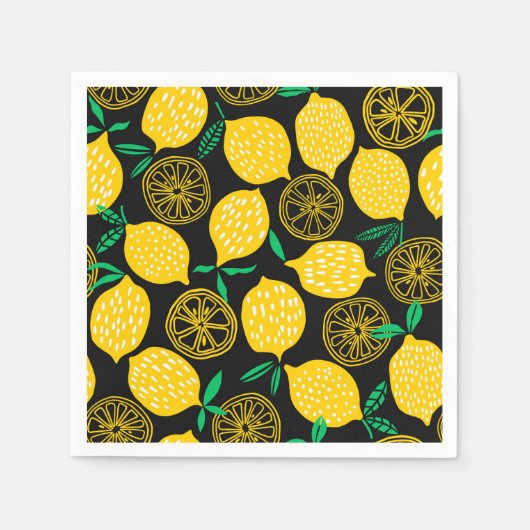 Wenn das Leben dir Lemons Sonnengelbe Zitrone gibt Serviette (Vorderseite)