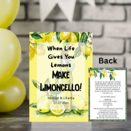 Wenn das Leben dir Limoncello Elopement Card gibt Einladung