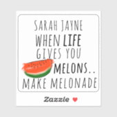 Wenn das Leben dir Melonen Spaß Wassermelonen Stic Aufkleber (Blatt)