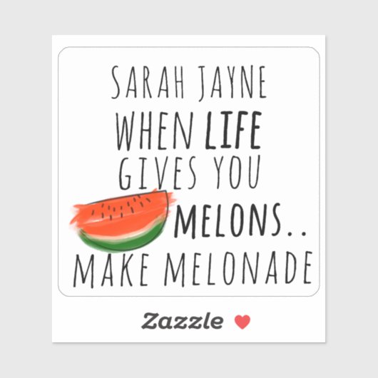 Wenn das Leben dir Melonen Spaß Wassermelonen Stic Aufkleber (Blatt)