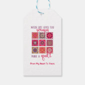 Wenn das Leben dir Risse gibt, mach eine Quilte Geschenkanhänger (Rückseite)