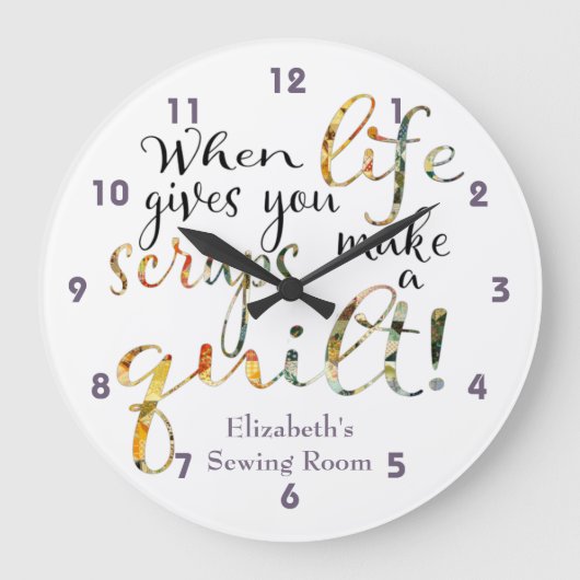 Wenn das Leben dir Risse gibt, mach eine Quilte Große Wanduhr (Vorderseite)