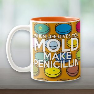 WENN DAS LEBEN DIR SCHIMMEL GIBT Lustige Redewendu Zweifarbige Tasse