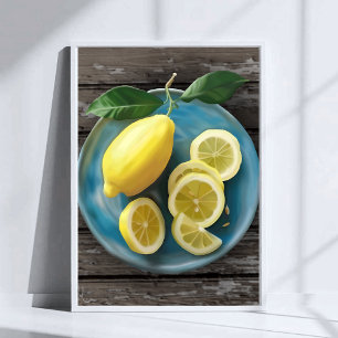 Wenn das Leben dir Zitronen gibt   Aquarell-Zitron Poster