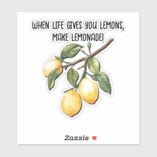 Wenn das Leben dir Zitronen gibt, die Lemonade zit Aufkleber (Blatt)