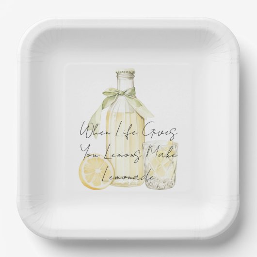 Wenn das Leben dir Zitronen gibt, die Limonade mac Pappteller (Vorderseite)