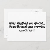 Wenn das Leben dir Zitronen gibt, die sie auf dein Postkarte (Vorne/Hinten)