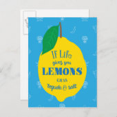 Wenn das Leben dir Zitronen gibt, greife Tequila u Postkarte (Vorne/Hinten)