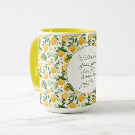 Wenn das Leben dir Zitronen gibt, lerne zu juggle Tasse (Vorderseite Links)