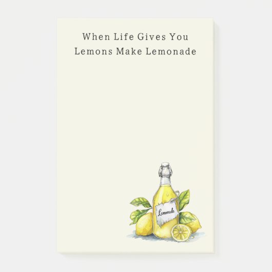 Wenn das Leben dir Zitronen gibt Limonade Post-it Klebezettel (Vorderseite)
