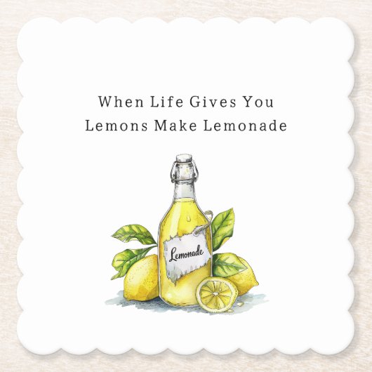 Wenn das Leben dir Zitronen gibt Limonade Untersetzer (Vorderseite)