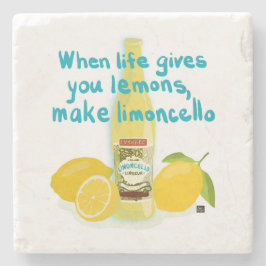 Wenn das Leben dir Zitronen gibt - Mach Limoncello Steinuntersetzer
