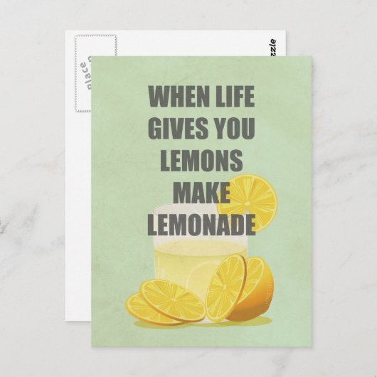 Wenn das Leben dir Zitronen gibt, mache Zitronenzi Postkarte (Vorne/Hinten)