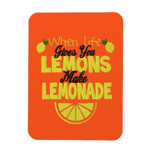 Wenn das Leben dir Zitronen gibt (orange Hintergru Magnet