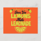 Wenn das Leben dir Zitronen gibt (orange Hintergru Postkarte (Vorderseite)
