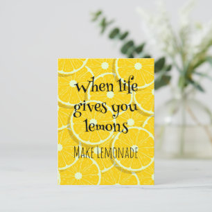 Wenn das Leben dir Zitronen gibt Sunny Yellow Lemo Postkarte