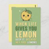 Wenn das Leben dir Zitronenfreundschaft gibt Postkarte (Vorne/Hinten)