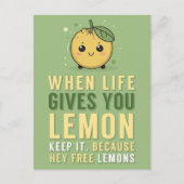Wenn das Leben dir Zitronenfreundschaft gibt Postkarte (Vorderseite)