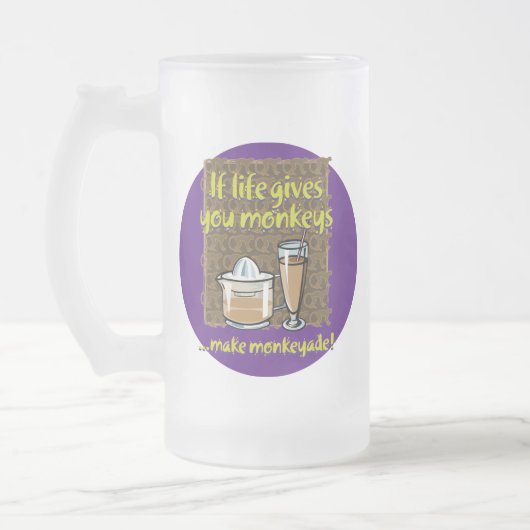Wenn das Leben einem Affen Lila BG gibt Mattglas Bierglas (Links)