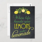 Wenn das Leben einem Zitronen gibt, machen Limonad Postkarte (Vorne/Hinten)