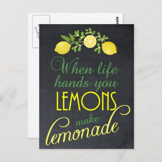 Wenn das Leben einem Zitronen gibt, machen Limonad Postkarte (Vorne/Hinten)