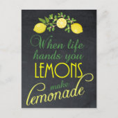 Wenn das Leben einem Zitronen gibt, machen Limonad Postkarte (Vorderseite)