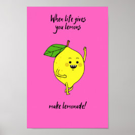 Wenn das Leben einem Zitronen pink gibt Poster