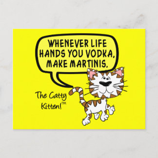 Wenn das Leben Hände Sie Wodka machen Martini Postkarte
