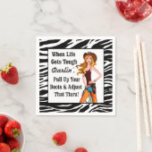 Wenn das Leben hart wird, zieht Darlin die Stiefel Serviette (Beispiel)