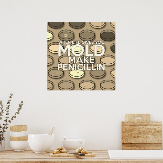 WENN DAS LEBEN IHNEN BEWEGT, MACHEN SIE PENICILLIN POSTER (Küche)