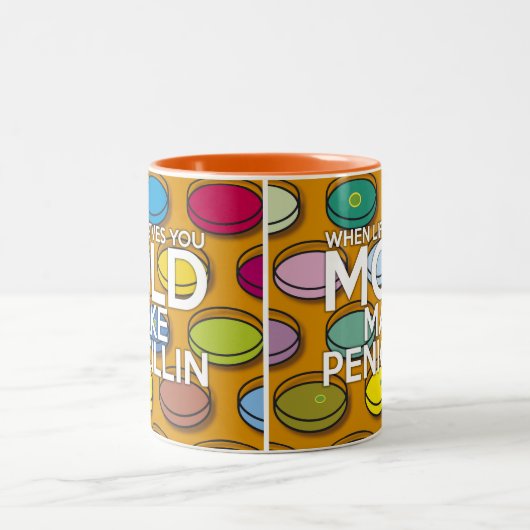 WENN DAS LEBEN IHNEN EIN MOLD Funny Zitat gibt Zweifarbige Tasse (Mittel)