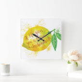 Wenn das Leben Ihnen eine Zitrone gibt, machen Sie Quadratische Wanduhr (Zuhause)