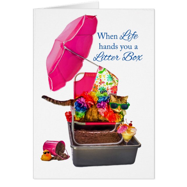 Wenn das Leben Ihnen Katzenklo lustige Katze (Vorne)