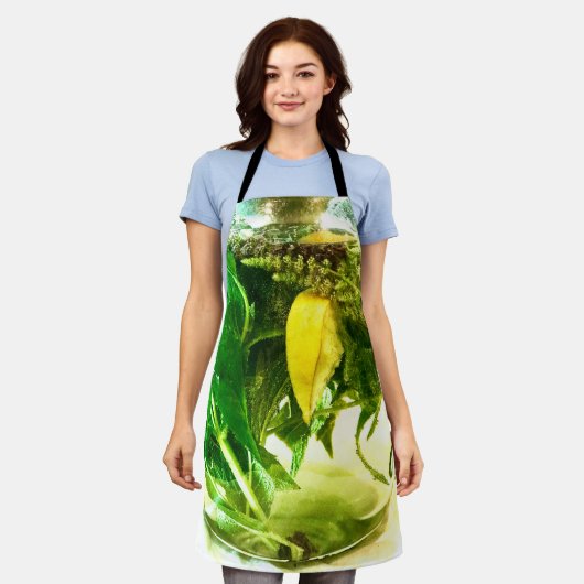 Wenn das Leben Ihnen Limonen All-Over-Print-Schürz Schürze (Getragen)