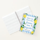 Wenn das Leben Ihnen Zitronen Aquarell Gingham gib Notizblock (Innenseite)