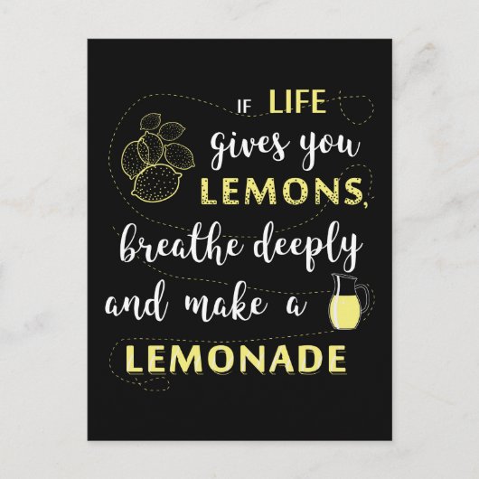 Wenn das Leben Ihnen Zitronen Funny Zitat Postcard Postkarte (Vorderseite)
