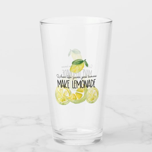 Wenn das Leben Ihnen Zitronen Zitat machen Limonad Glas (Rückseite)