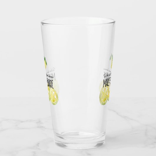 Wenn das Leben Ihnen Zitronen Zitat machen Limonad Glas (Links)