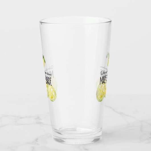 Wenn das Leben Ihnen Zitronen Zitat machen Limonad Glas (Rechts)