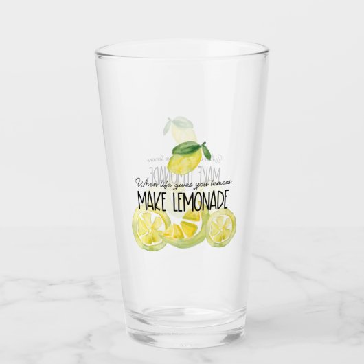 Wenn das Leben Ihnen Zitronen Zitat machen Limonad Glas (Vorderseite)