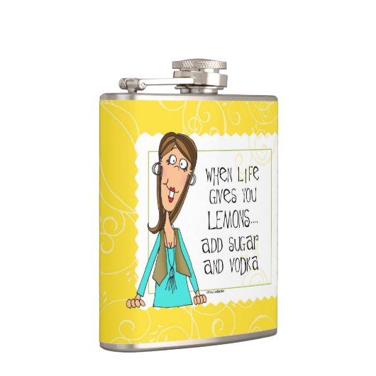 wenn das Leben Ihnen Zitronenflasche gibt Flachmann (Rechts)