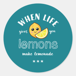 Wenn das Leben Lemon macht Lemonade Funny Summer Runder Aufkleber