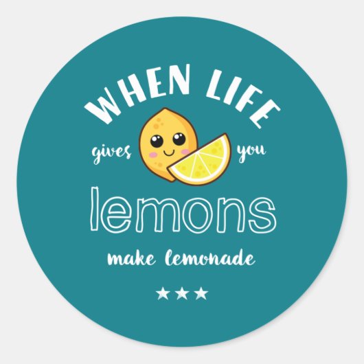 Wenn das Leben Lemon macht Lemonade Funny Summer Runder Aufkleber (Vorderseite)